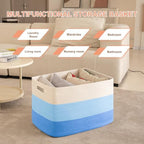 OIAHOMY 108L Extra Large Blanket Basket Dog Toy Basket Gradient Light Blue - Image 4