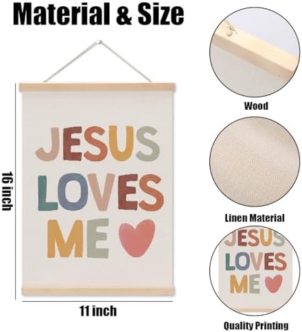 Christian Decor Boho Poster Hanger, Jesus Religious Wall Decor - Image 6