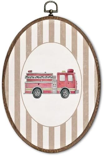 FLAWAFLOMA Vintage Car Nursery Oval Wall Art Decor, Kids Room Canvas Wall Art by Unknown