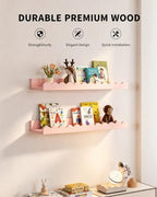 Shario Nursery Book Shelves, Scalloped Shelves, Wall Book Shelves - Image 2