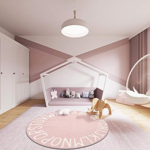 Topotdor Round ABC Area Rug, 96 Inch Soft Floor Carpet - Image 3