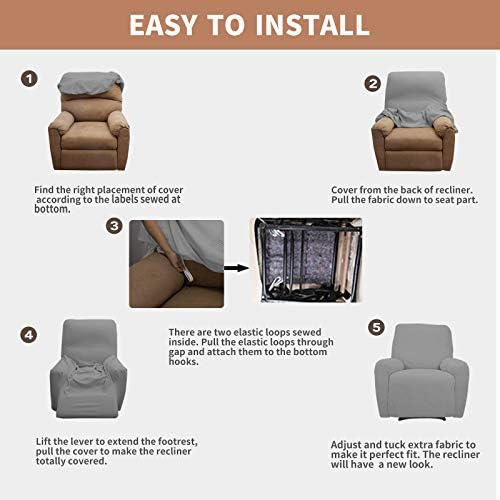 Easy-Going 100% Waterproof Recliner Chair Cover，1-Piece Recliner Slipcover - Image 5