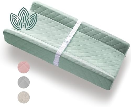 Organic Cotton Covered Contoured Baby Changing Pad | Waterproof Foam Mattress by Modera