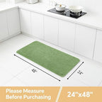 Polyester Bathroom Rug 24"x48" Hunter Green, Non-Slip Soft Bath Mat - Image 2