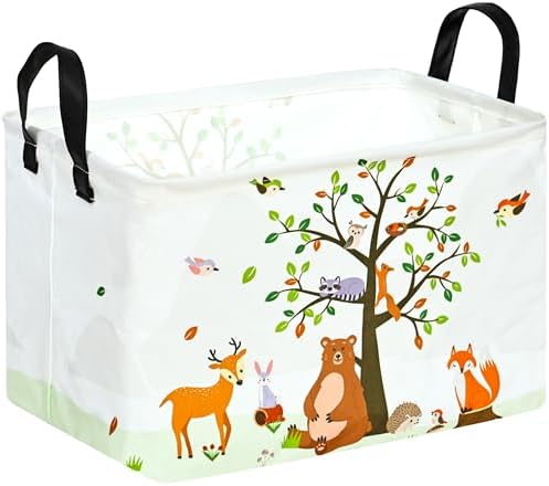 Rec Animals Print Box Hamper Storage Basket Collapsible Organizer Bin Gift by VAIVUSTO