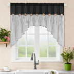 ASPMIZ Farmhouse Cotton Linen Swag Valances - Image 2