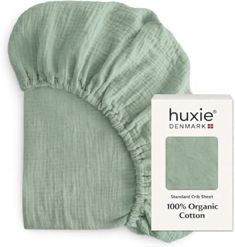 Crib Sheets, 100% Organic Cotton Muslin, Fitted 28"x52" Standard by huxie