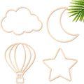 Kathfly 4 Pcs Boho Nursery Wall Decor, Cloud Star Moon Hot Air Balloon by Kathfly