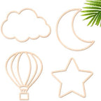 Kathfly 4 Pcs Boho Nursery Wall Decor, Cloud Star Moon Hot Air Balloon by Kathfly