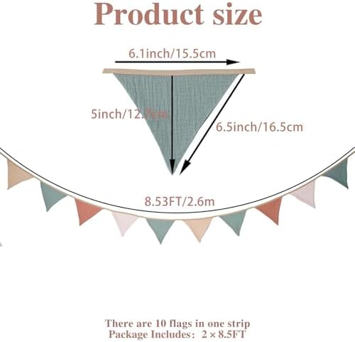 8.5 ft Pennant Banner Flags, Toddler Boy and Girl Room Decor Pennant, Nursery - Image 2