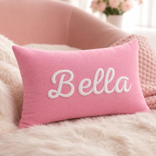 Custom Embroidered Name Pillow，Personalized Decorative Lumbar Throw - Image 6