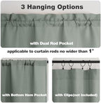 Chyhomenyc Olive Green Valance for Windows, Light Filtering Faux Linen Solid - Image 5