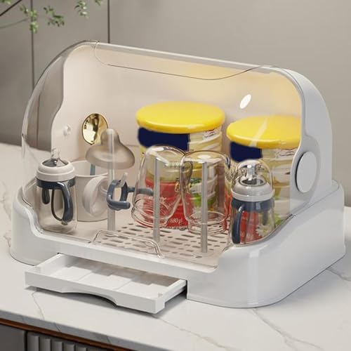 Baby Drying Rack with Lid, Dustproof Baby Storage Box with Removable Drain Tray - Image 6