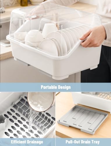 Tomorotec Plastic Dish Drying Rack & Drain Board - Image 6