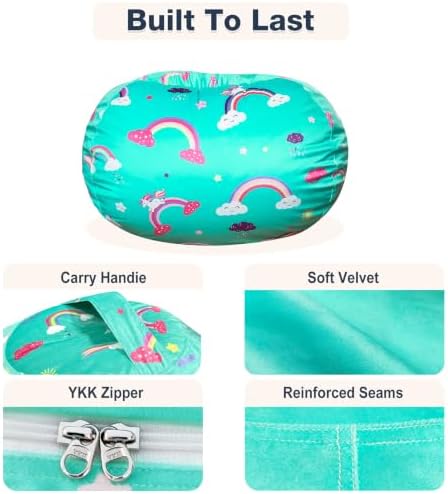 Lukeight Stuffed Animal Storage Bean Bag Chair Cover - Image 5