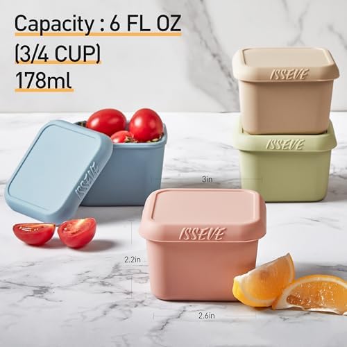 ISSEVE 4pack 6oz Silicone Snack Containers - Image 4