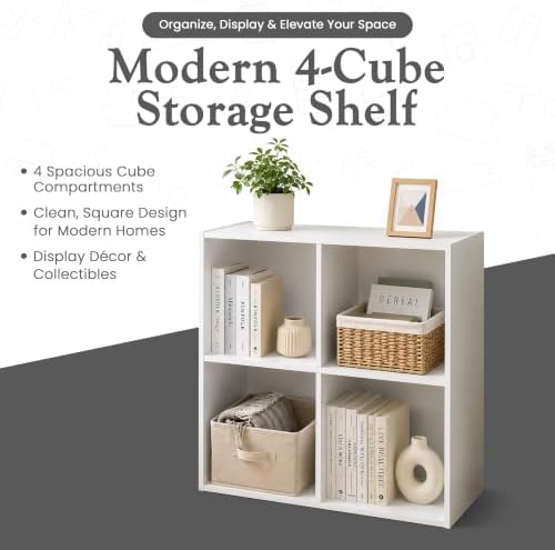 KB Designs - 4-Cube Bookcase, Unit Shelf, Storage Organizer - Image 4