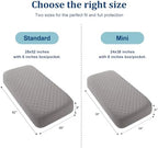 BEDSUM 2-Pack Waterproof Crib Mattress Protector, Smoke Grey - Image 4
