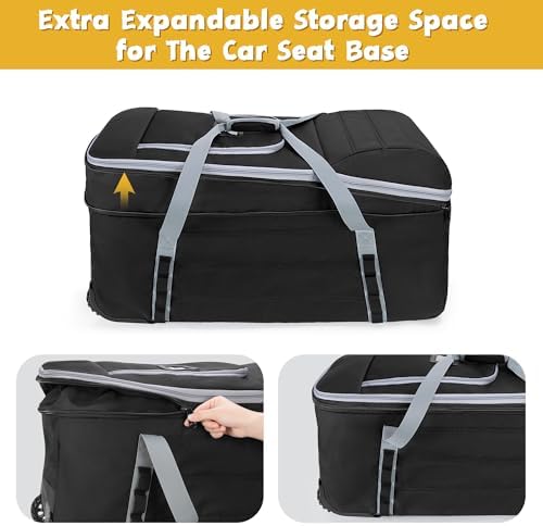 Car Seat Travel Bag with Wheels Compatible with UPPAbaby Aria and Mesa - Image 3