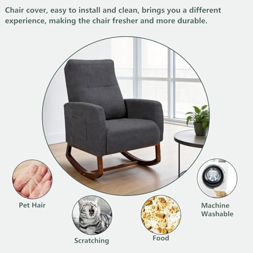 Nursery Rocking Chair Cover, Modern Glider Chair Cover - Image 5