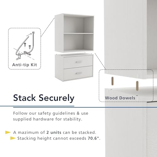 Homes: Inside + Out Apexa 4-Cube Storage Organizer Shelves, Stackable Wood - Image 5