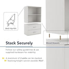 Homes: Inside + Out Apexa 4-Cube Storage Organizer Shelves, Stackable Wood - Image 5