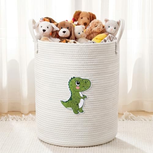 LemonRoad Dinosaur Laundry Hamper Large Cotton Rope Storage Basket by Unknown