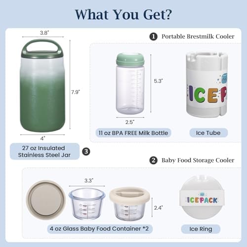 3-in-1 Breast Milk Cooler for 24H 360° Cooling, 11oz Breastmilk Chiller - Image 5