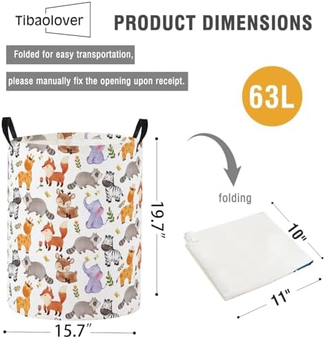 Baby Laundry Basket Baby Nursery Hamper Kids Laundry Basket Toy Storage Bin - Image 6