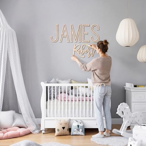First and Middle Name Signs for Nursery Wooden Name Signs for Kids Room - Image 7