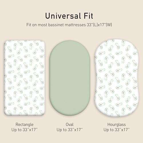 Gllquen Baby Organic Cotton Bassinet Sheets 2-Pack Green Avocado - Image 5