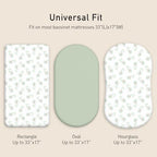 Gllquen Baby Organic Cotton Bassinet Sheets 2-Pack Green Avocado - Image 5