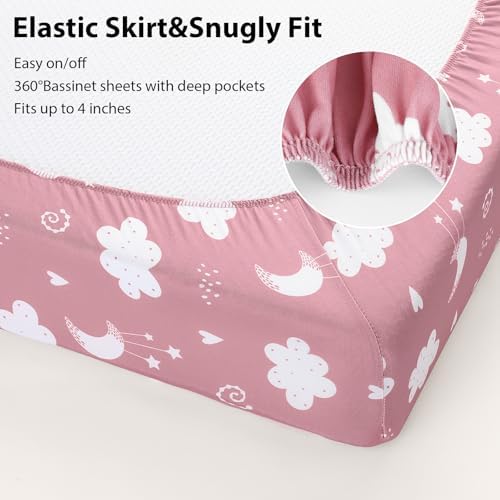 Baby Bedside Bassinet Sheets Fitted, 33”x20” Compatible - Image 6