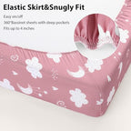 Baby Bedside Bassinet Sheets Fitted, 33”x20” Compatible - Image 6