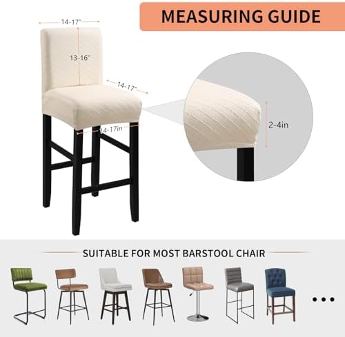 Fuloon Waterproof Barstool Covers Chair Slipcovers, 2 Pack - Image 5