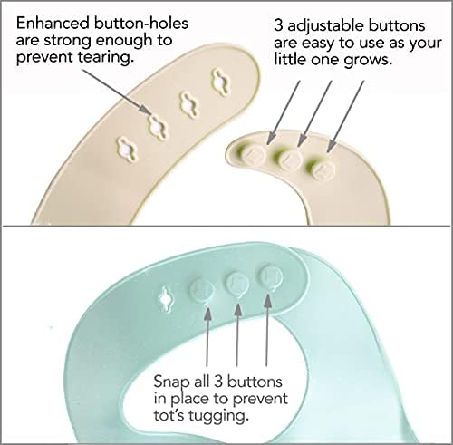 2-Pack Waterproof Silicone Baby Bib Lightweight Comfortable Easy-Wipe Clean - Image 2