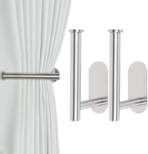 Groleca Adhesive Curtain Holdbacks No Drill Curtain Tiebacks, 2 Pack by GROLECA