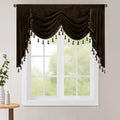StangH Luxury Brown Waterfall Swag Tier Curtains W59 inches, 1 Panel by StangH