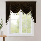 StangH Luxury Brown Waterfall Swag Tier Curtains W59 inches, 1 Panel by StangH