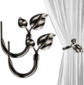 HIKMLK Leaf Shaped Curtain Tieback Holdbacks 2pcs, Handmade Metal Curtain Side by HIKMLK