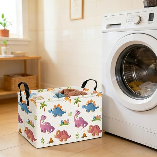 Rectangular Collapsible Cute Dinosaur Storage Basket Toy Organizer - Image 6