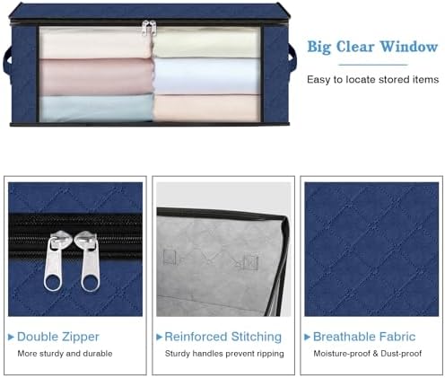 HomeHacks 4-Pack Clothes Organizer Storage Bags, 35L Storage Bins - Image 4
