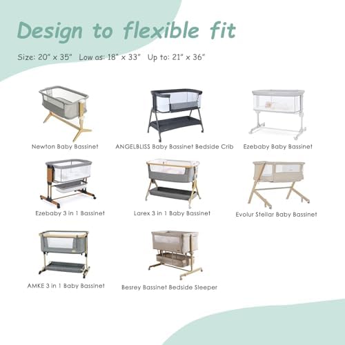 3 Pack Stretchy Bassinet Sheets 20" x 35" Compatible - Image 4