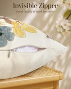 Embroidered Throw Pillow Cover, 20x20 Inch, Butterfly Moon - Image 3