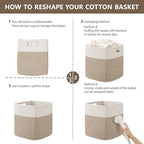 UBBCARE Set of 4 Storage Cubes-11 X 10.5 X 10.5 In, Cotton Rope Basket - Image 7