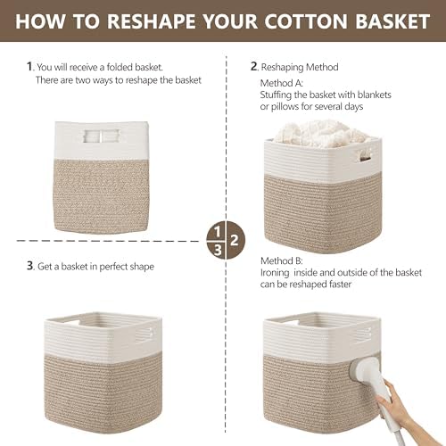 UBBCARE Set of 4 Storage Cubes-11 X 10.5 X 10.5 In, Cotton Rope Basket - Image 7