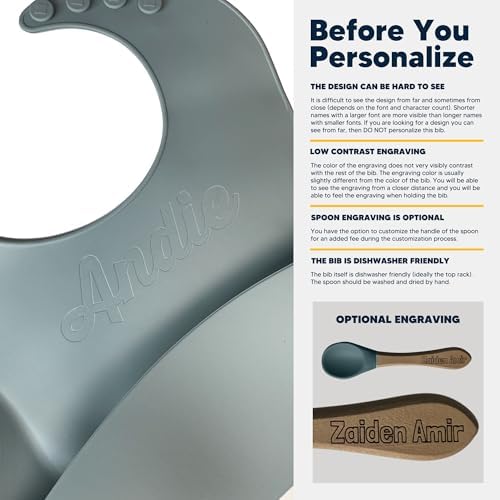 Personalized Silicone Bib and Spoon Set - Image 2