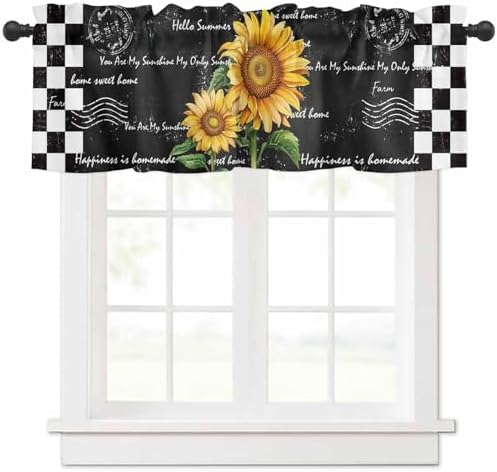 Vandarllin Buffalo Plaid Kitchen Curtains Valances by VandarllinHomeKitchenDecor