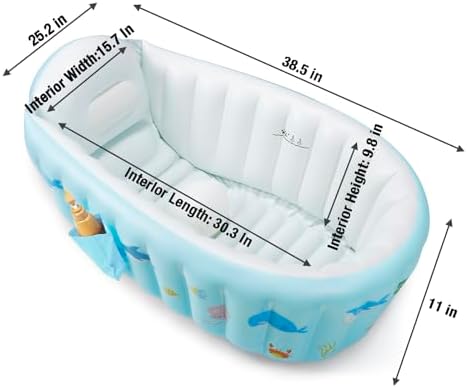 PandaEar Inflatable Baby Bathtub, Portable Travel Bath Tub - Image 2