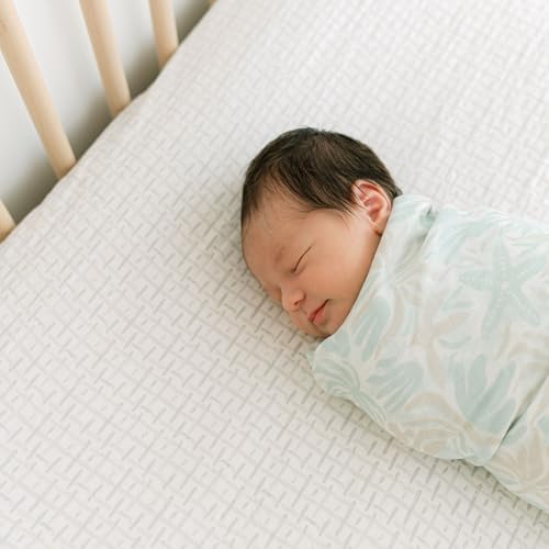 Crane Baby Neutral Hashtag Fitted Crib & Toddler Sheet, 100% Cotton, Breathable - Image 4